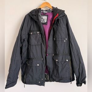 Oakley Men's Black Lightweight Hooded Jacket with Purple Lining